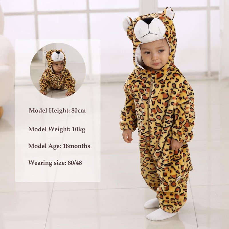 TONWHAR Unisex-Baby Animal Onesie Costume Cartoon Animal Outfit Homewear Kids' One-Piece Rompers(18-24 Months, Jaguar) - Image 5